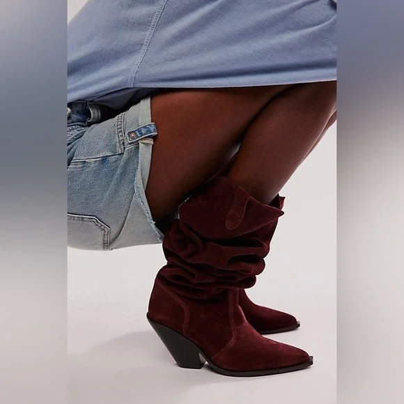 FREE PEOPLE Leather Triple Crown OTK Boots - Espresso - Picture 4 of 13